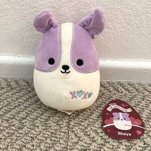 Rheya the Purple Corgi Valentines Squishmallow UWT 5 Inches 💟